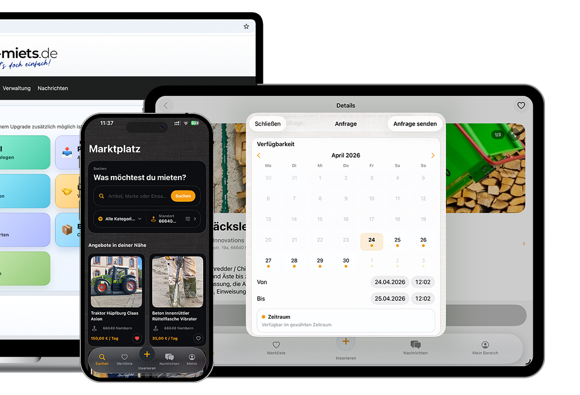 miets-miets.de App auf iPhone und Tablet