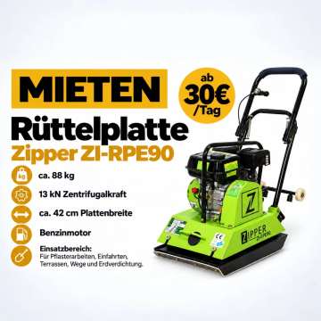 Rüttelplatte 90kg 13kN Verdichter Stampfer Wacker Zipper